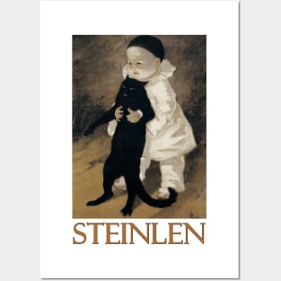 Pierrot et le Chat by Theophile Steinlen Posters and Art